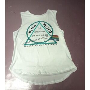 Pink Floyd Women's Tank Top rainbow Dark Side Of The Moon Beach Cover Size M